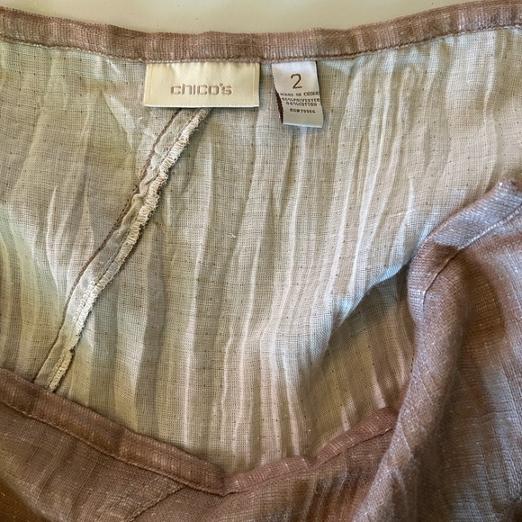 Chico’s Maxi Skirt Beige pleated cotton fabric with side zipper size 2 - Picture 8 of 8